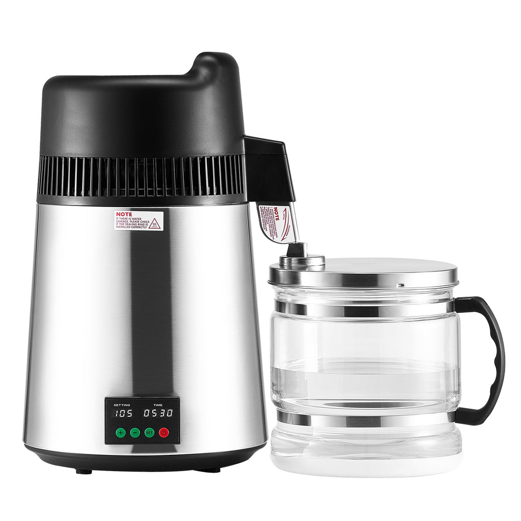 Electric tea maker with glass mug on a white background