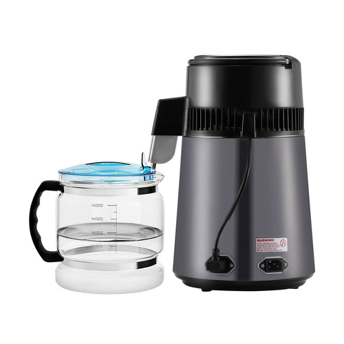 Black electric coffee maker with glass carafe on a white background